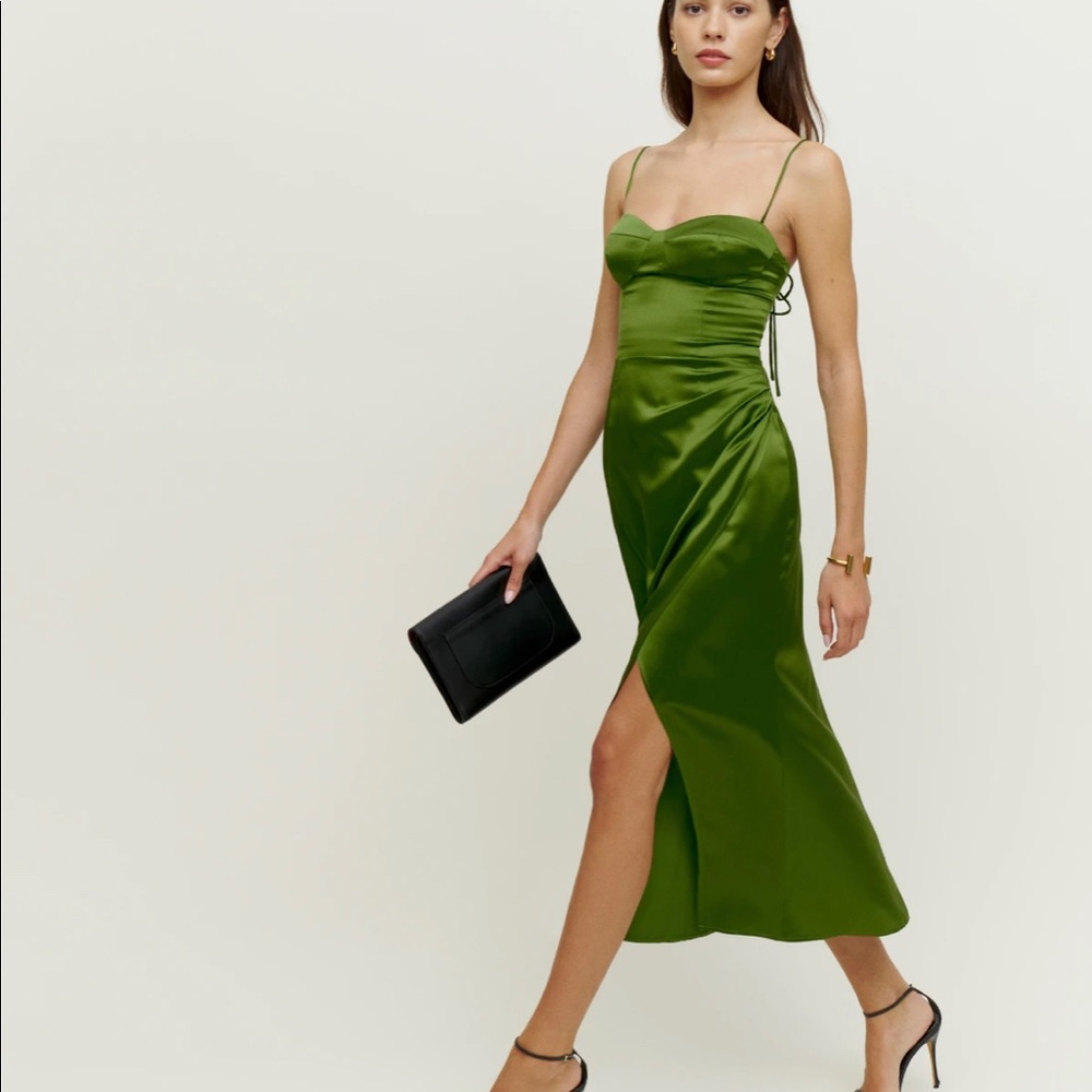 ISO Reformation Marguerite dress in Palm Green size 0